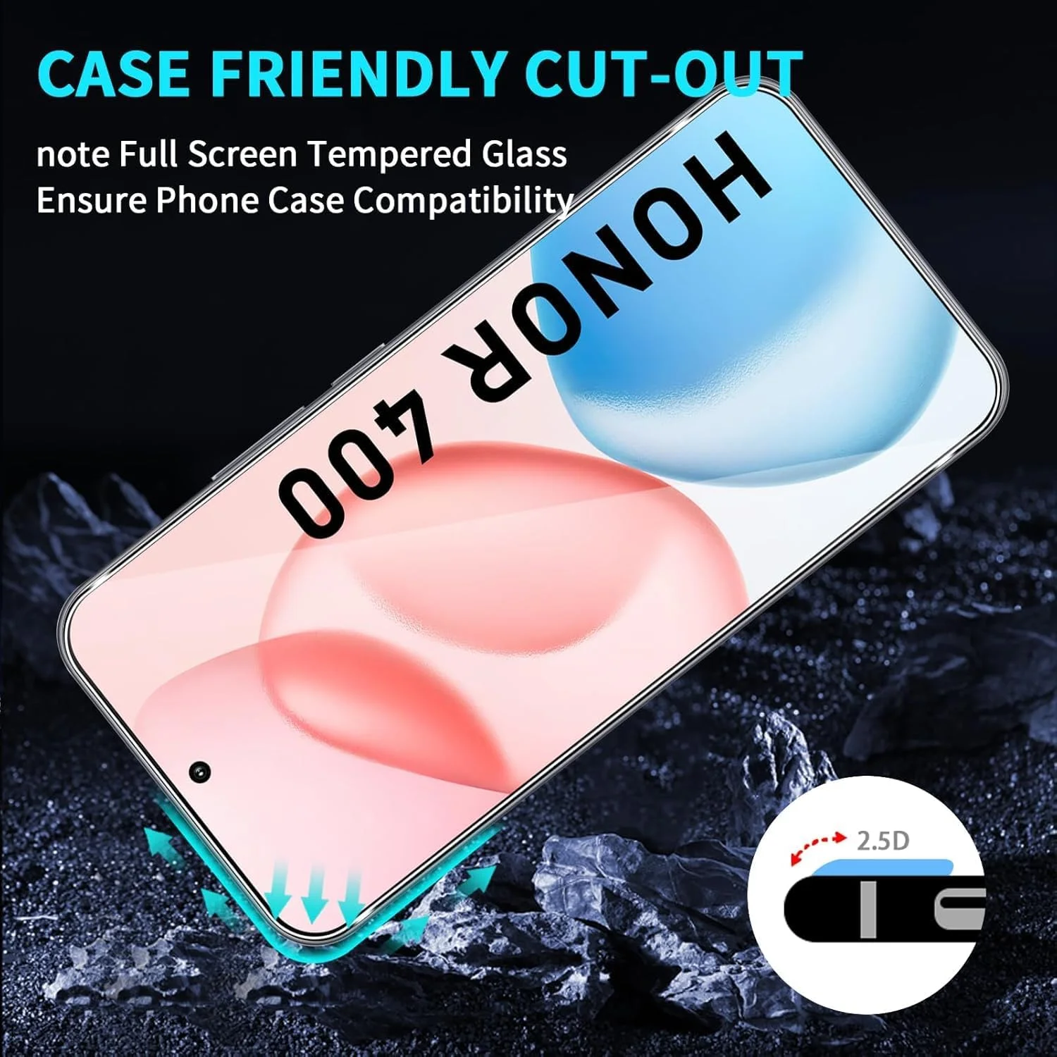 محافظ صفحه نمایش 2+2 عددی برای گوشی آنر 400، به همراه محافظ لنز دوربین، شیشه حرارت دیده با سختی 9H، بدون حباب، ضد خش و ضد اثر انگشت محافظ صفحه نمایش 2+2 عددی برای گوشی آنر 400، به همراه محافظ لنز دوربین، شیشه حرارت دیده با سختی 9H، بدون حباب، ضد خش و ضد اثر انگشت