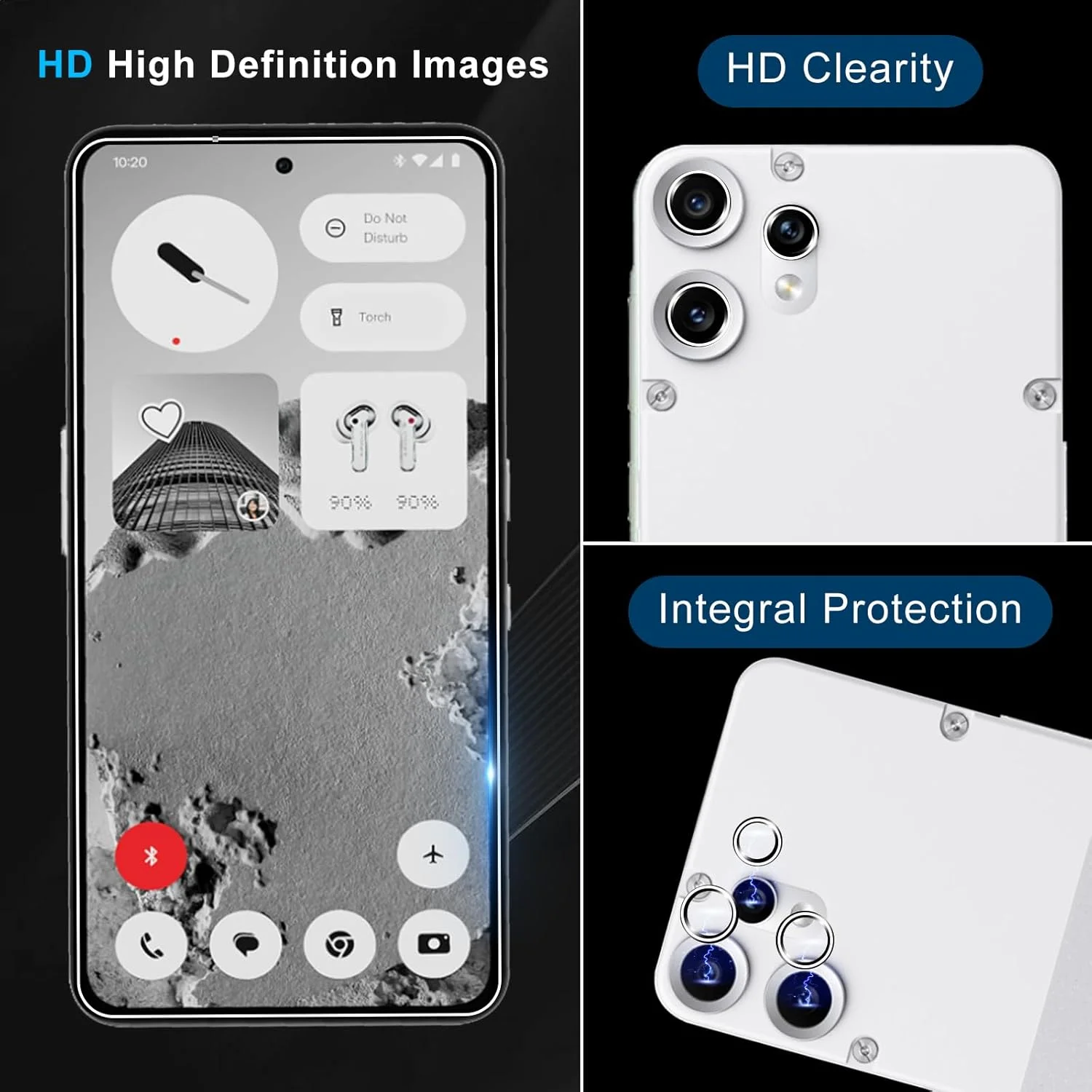 محافظ صفحه نمایش شیشه ای حرارت دیده Bihizei برای گوشی ناتینگ CMF Phone 2 Pro، شامل 2 عدد محافظ صفحه و 2 عدد محافظ لنز دوربین پشتی، سختی 9H، ضد خش، HD محافظ صفحه نمایش شیشه ای حرارت دیده Bihizei برای گوشی ناتینگ CMF Phone 2 Pro، شامل 2 عدد محافظ صفحه و 2 عدد محافظ لنز دوربین پشتی، سختی 9H، ضد خش، HD