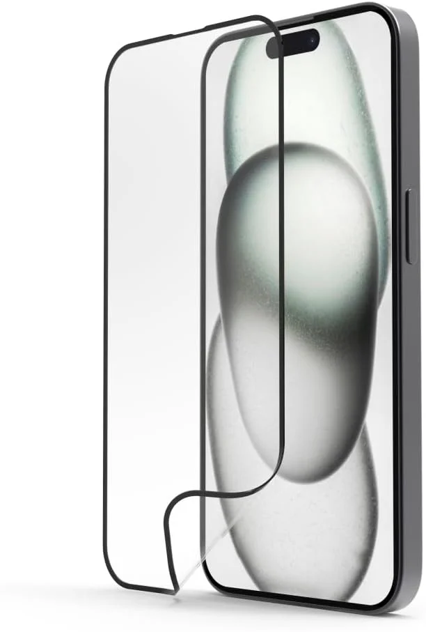 محافظ صفحه نمایش شیشه ای حرارت دیده سوپر هیبریدی برای اپل آیفون 15، به همراه ابزار نصب محافظ صفحه نمایش شیشه ای حرارت دیده سوپر هیبریدی برای اپل آیفون 15، به همراه ابزار نصب