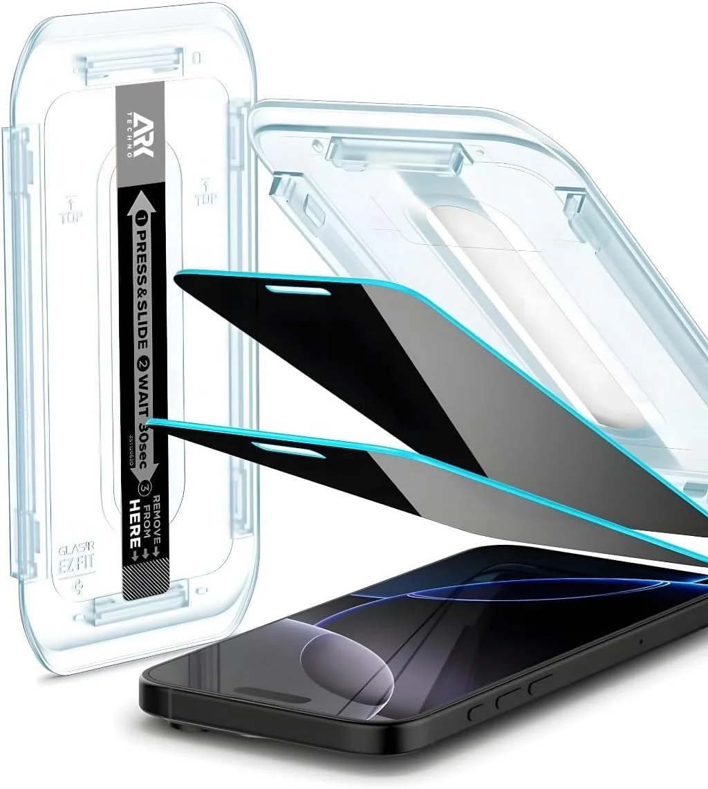 محافظ صفحه نمایش حریم خصوصی شیشه ای سازگار با Phone 16 Pro Max پوشش کامل لبه به لبه با کیت نصب آسان، ضد جاسوسی و ضد شکستگی محافظ صفحه نمایش حریم خصوصی شیشه ای سازگار با Phone 16 Pro Max پوشش کامل لبه به لبه با کیت نصب آسان، ضد جاسوسی و ضد شکستگی