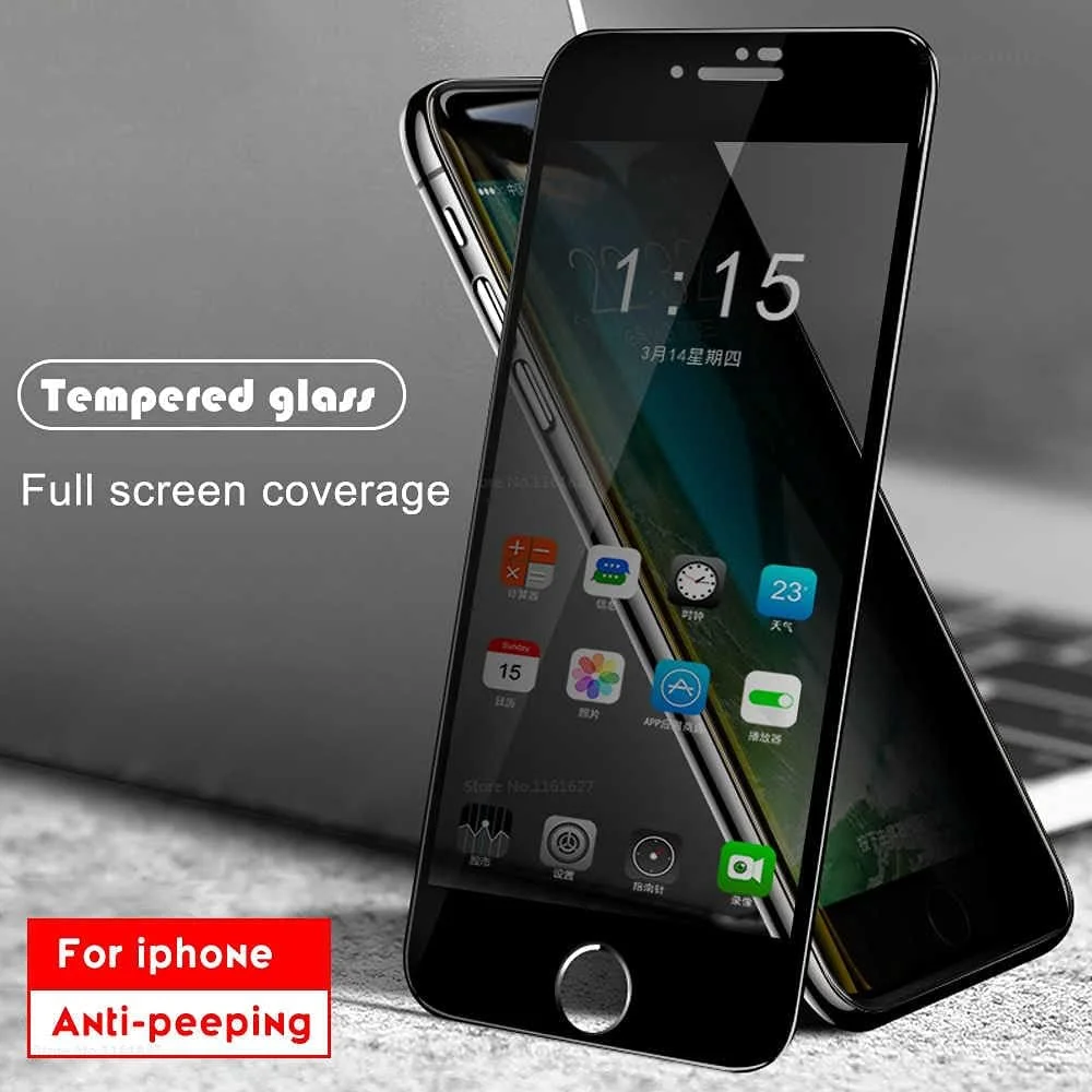 محافظ صفحه نمایش حریم خصوصی آیفون 7 پلاس، [خمیده سه بعدی] [لمس پنج بعدی] ضد جاسوسی شیشه حرارت دیده 9H، پوشش کامل لبه به لبه، محافظ صفحه نمایش ضد اثر انگشت، پوشش کامل برای آیفون 7 پلاس