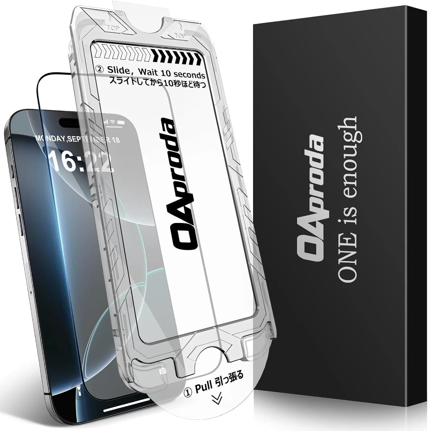 محافظ صفحه نمایش OAproda برای آیفون 16 پرو، فیلم شیشه ای حرارت دیده با پوشش کامل و مقاومت 9H+ برای آیفون 16 پرو 6.3 اینچی، نصب فوری، حذف حباب، ضد گرد و غبار، ضد اثر انگشت