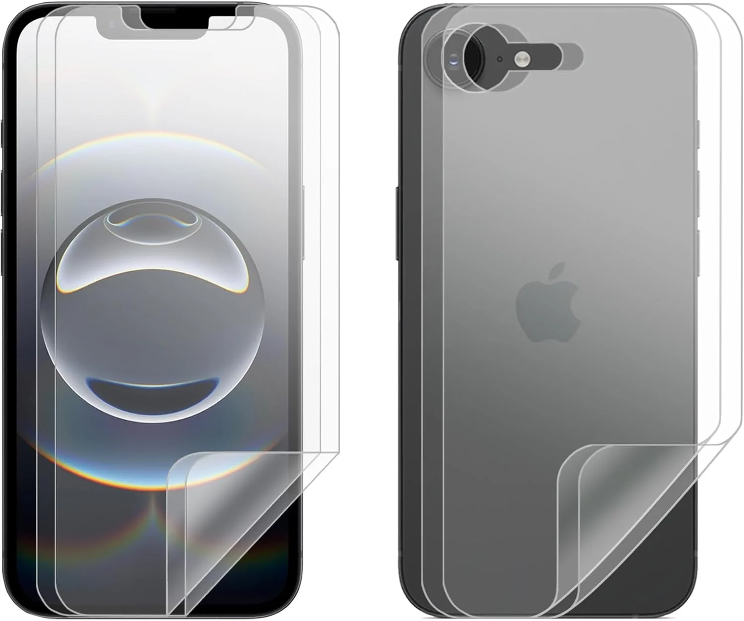 دو عدد محافظ صفحه نمایش نرم PET برای جلو و پشت گوشی Apple iPhone 16e