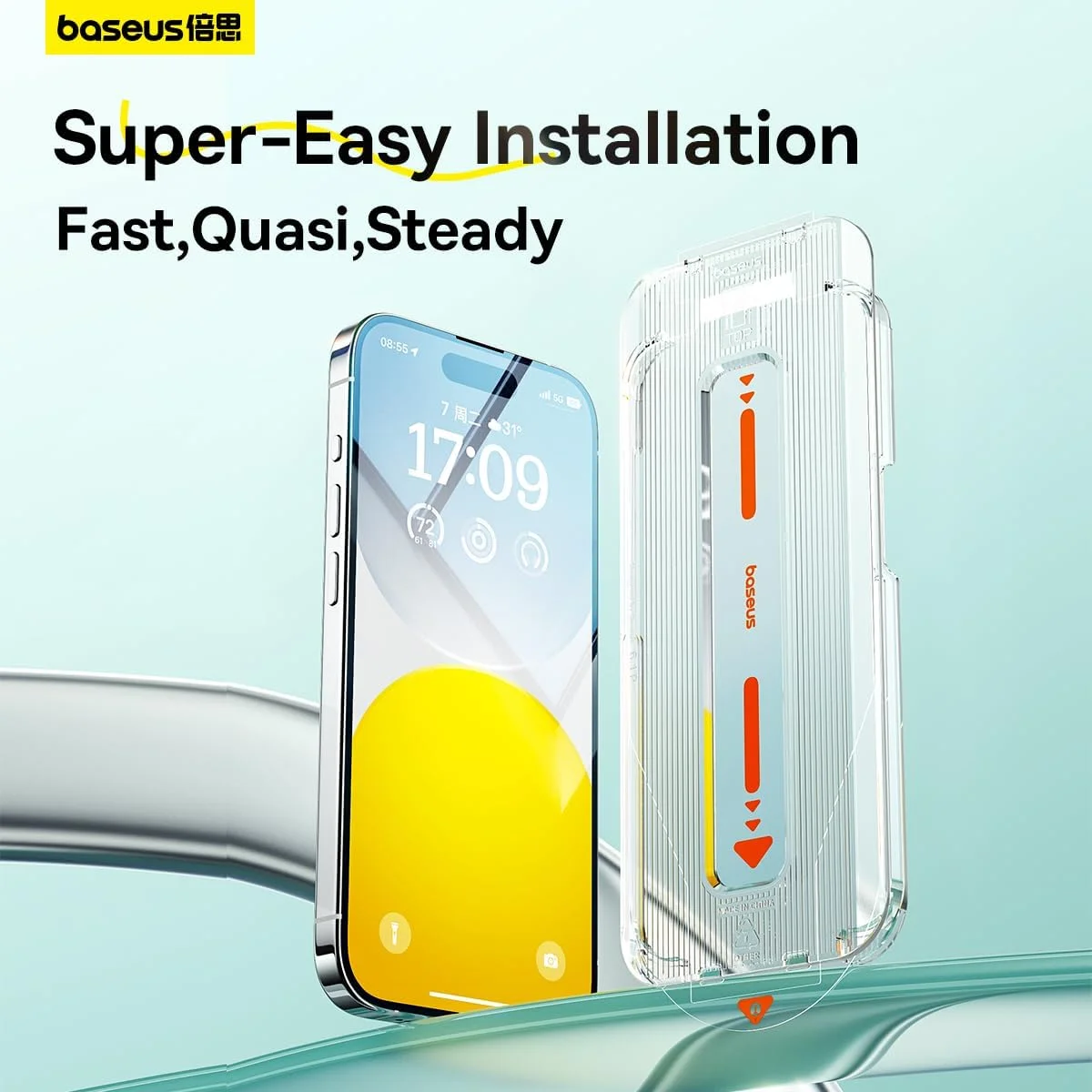 محافظ صفحه نمایش حریم خصوصی پریمیوم بیسوس سازگار با آیفون 15 پرو، شیشه حرارت دیده 9H با کیت نصب آسان، بدون حباب، ضد جاسوسی، مقاوم در برابر خراش، شیشه ضد اثر انگشت (سری یاقوت کبود)