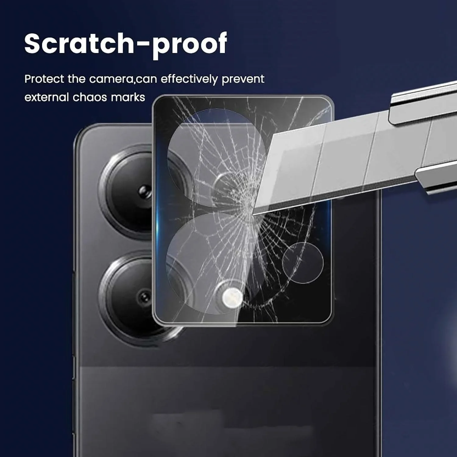 محافظ صفحه نمایش شیشه ای حرارتی و محافظ دوربین پوچن [بسته 2+2 عددی] سازگار با گوشی ردمی نوت 13 پرو، فیلم شیشه ای حرارتی محافظ دوربین سه بعدی (شفاف) (شفاف)