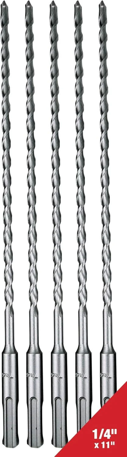 مجموعه 5 عددی مته های SDS-Plus 1/4 ماکیتا برای چکش های چرخشی SDS+ - سوراخکاری عمیق 8.5 اینچی در بتن و مصالح ساختمانی