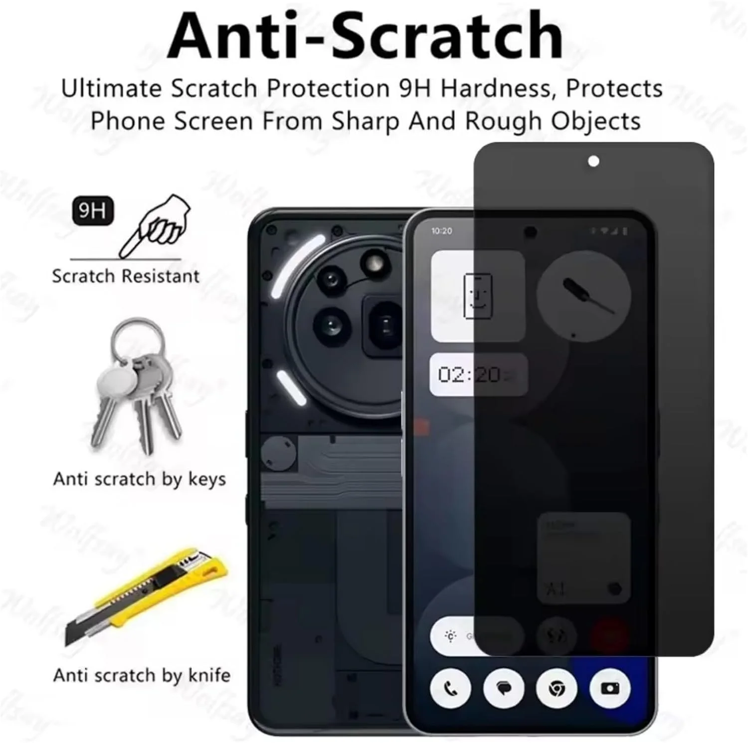 (2+2 عدد) محافظ صفحه حریم خصوصی QIXUZENI سازگار با Nothing Phone (3a) به همراه محافظ لنز دوربین، شیشه حرارت دیده، [ضد جاسوسی] [سختی 9H] [بدون حباب] [مقاوم در برابر خراش]