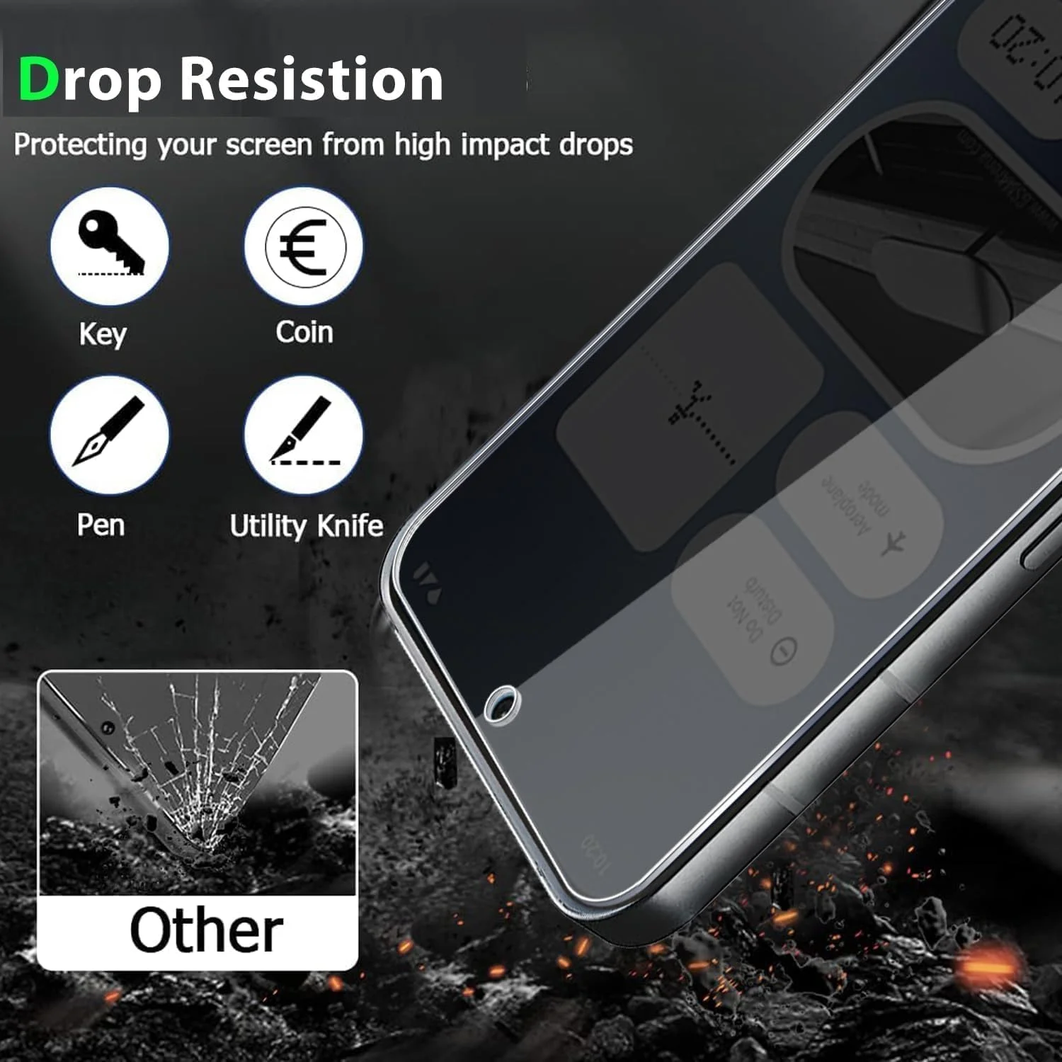 (2+2 عدد) محافظ صفحه حریم خصوصی QIXUZENI سازگار با Nothing Phone (3a) به همراه محافظ لنز دوربین، شیشه حرارت دیده، [ضد جاسوسی] [سختی 9H] [بدون حباب] [مقاوم در برابر خراش]