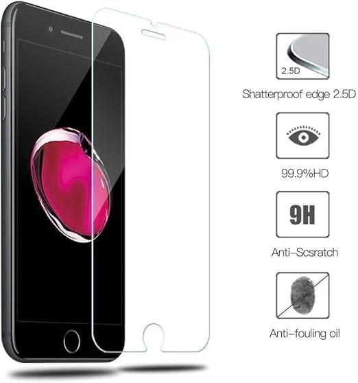 محافظ صفحه نمایش آیفون 7 پلاس/آیفون 8 پلاس، 0.33 میلی متر، لبه گرد 9H، ضد خش و ضد اثر انگشت، محافظ صفحه نمایش شیشه ای حرارت دیده بدون حباب [2 عدد]