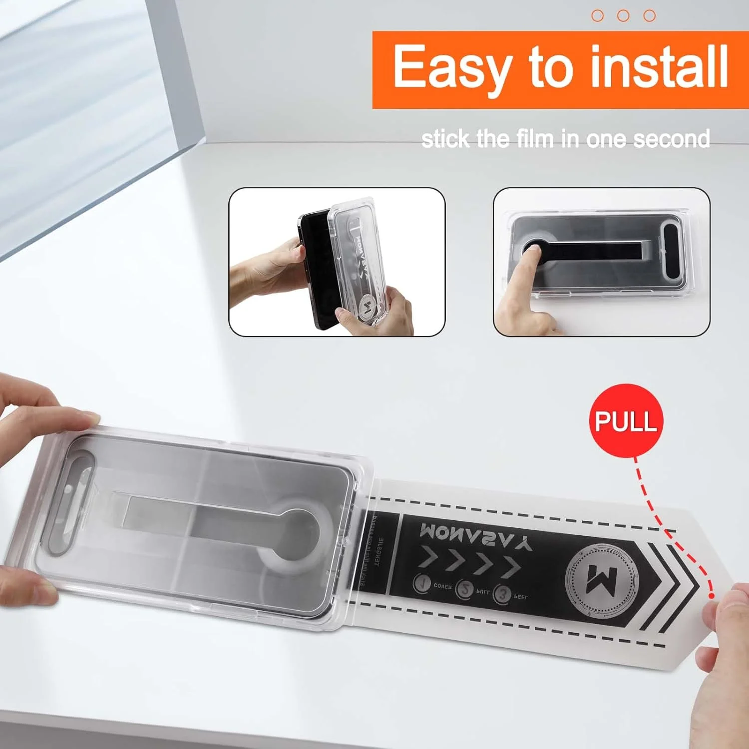 محافظ صفحه نمایش حریم خصوصی موناسای [تک عددی] مناسب برای آیفون 13 پرو 6.1 اینچ [محافظ لنز دوربین] [نصب آسان] فیلم مات ضد دید