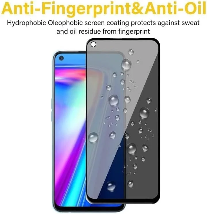 محافظ صفحه نمایش حریم خصوصی 5D شیشه ای حرارت دیده سازگار با اوپو - ضد جاسوسی، پوشش کامل لبه به لبه، ضد خش، بدون حباب، وضوح HD، برای تلفن های هوشمند OPPO (OPPO A96)