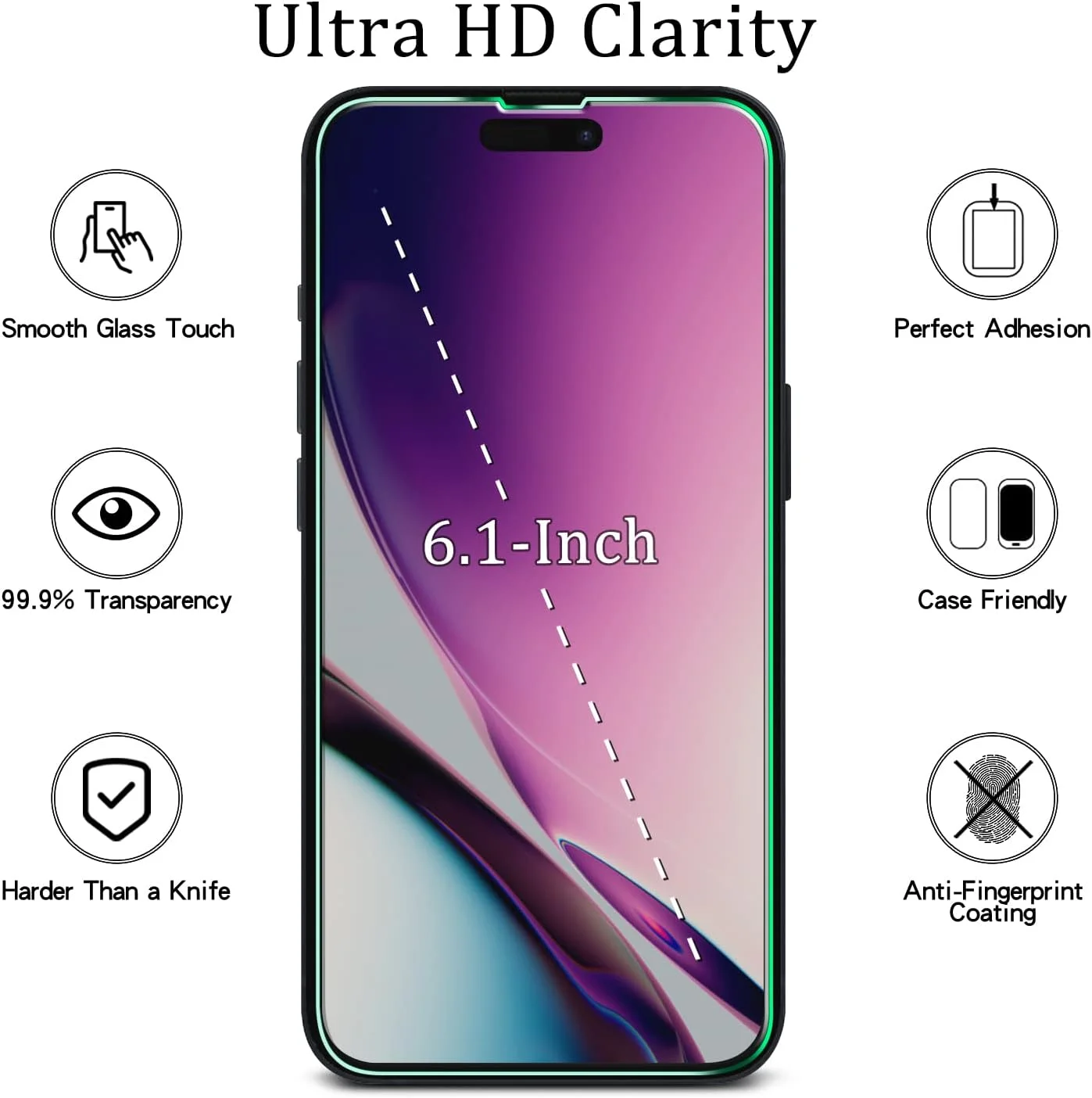 محافظ صفحه نمایش MAYtobe مدل iPhone 14 Pro بسته 2 عددی، شیشه حرارت دیده با سختی 9H، ضد خش، بدون حباب، نصب آسان محافظ صفحه نمایش MAYtobe مدل iPhone 14 Pro بسته 2 عددی، شیشه حرارت دیده با سختی 9H، ضد خش، بدون حباب، نصب آسان