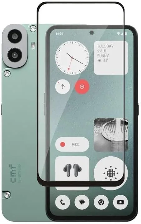 محافظ صفحه نمایش Nothing CMF Phone 1، چسب کامل، بدون حباب، ضد خش، ضد اثر انگشت، سختی 9H، لبه منحنی سه بعدی، شیشه محافظ صفحه نمایش تمپر شده برای Nothing CMF Phone 1 2024 شیشه مشکی 5D