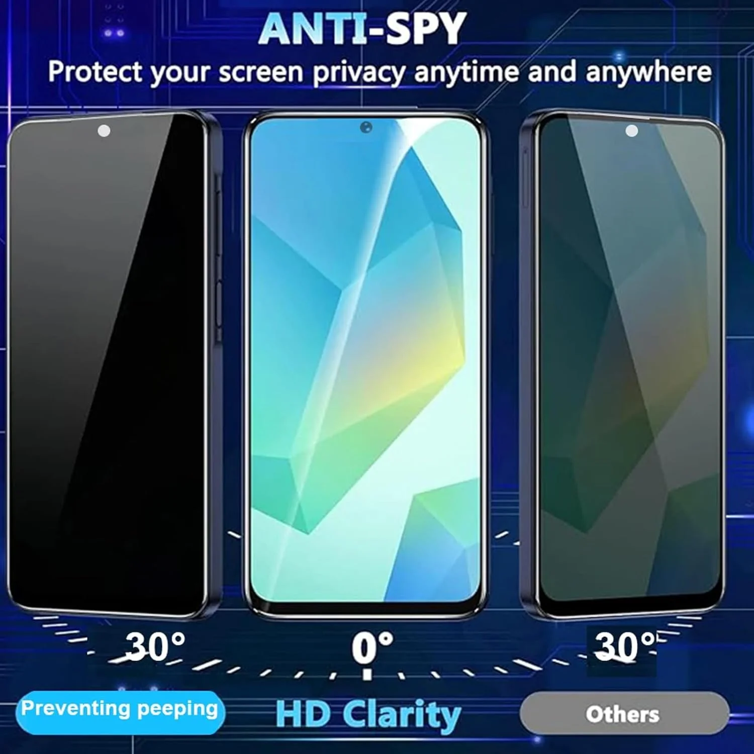 محافظ صفحه نمایش حریم خصوصی هیدروژل Moninsta [بسته 2+2] سازگار با گوشی Honor 400 و محافظ لنز دوربین شیشه ای حرارت دیده، ضد خش، ضد جاسوسی، شفافیت HD