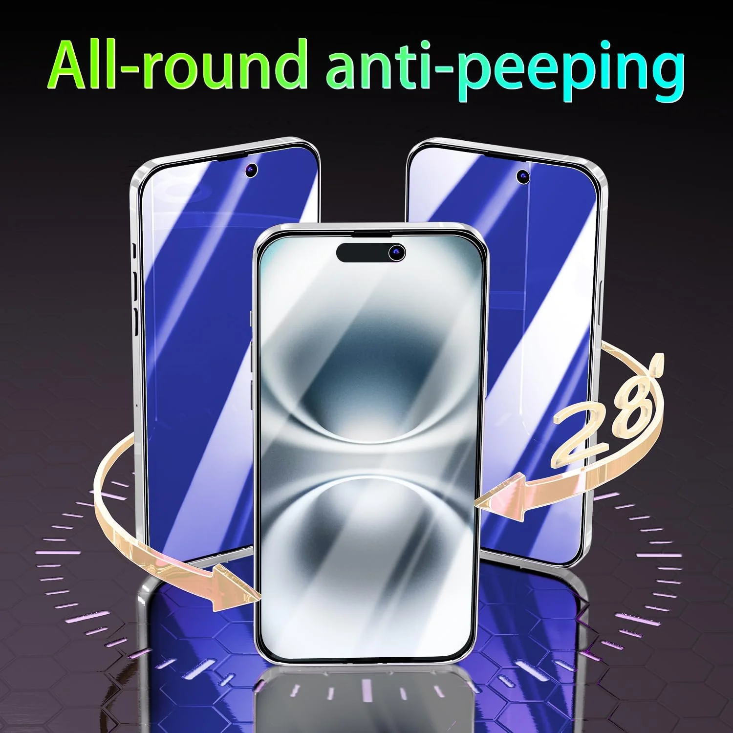 محافظ صفحه نمایش حریم خصوصی پوکولان 2 عددی برای آیفون 16 پرو، شیشه حرارت دیده ضد جاسوسی آبی، سختی 9H، سازگار با قاب، ضد خش، بدون حباب محافظ صفحه نمایش حریم خصوصی پوکولان 2 عددی برای آیفون 16 پرو، شیشه حرارت دیده ضد جاسوسی آبی، سختی 9H، سازگار با قاب، ضد خش، بدون حباب