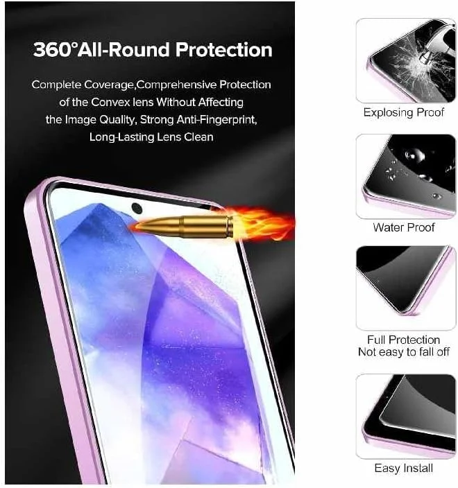 محافظ صفحه نمایش شیشه ای تمپرد گلکسی A35 سامسونگ پورتال AE، ضد خش و مقاوم در برابر شکستگی [5D]، سازگار با سامسونگ گلکسی A35