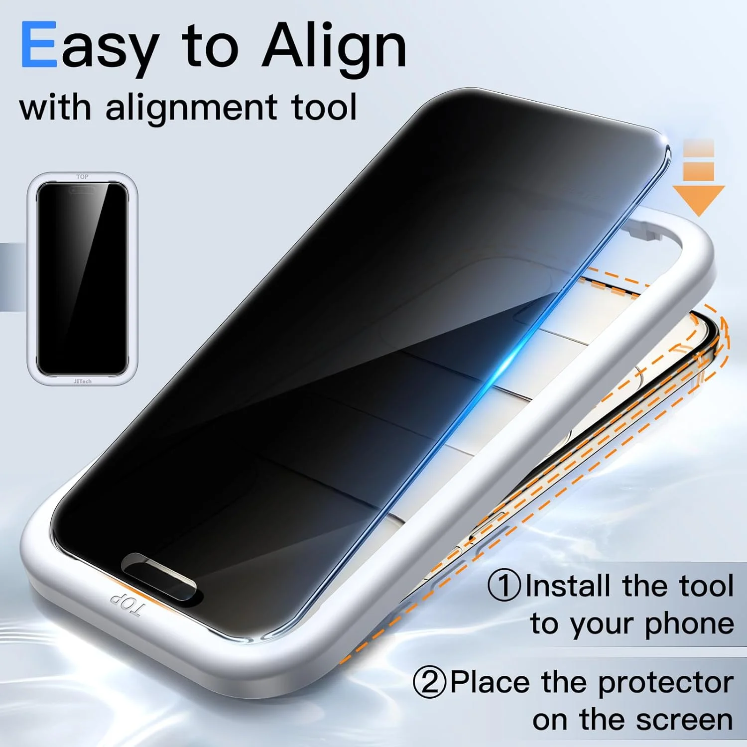 محافظ صفحه نمایش حریم خصوصی 360 درجه JETech برای آیفون 17 Air، فیلم شیشه ای حرارت دیده 4 طرفه ضد جاسوسی با ابزار نصب آسان، صفحه نمایش 6.5 اینچی، 2 عددی محافظ صفحه نمایش حریم خصوصی 360 درجه JETech برای آیفون 17 Air، فیلم شیشه ای حرارت دیده 4 طرفه ضد جاسوسی با ابزار نصب آسان، صفحه نمایش 6.5 اینچی، 2 عددی