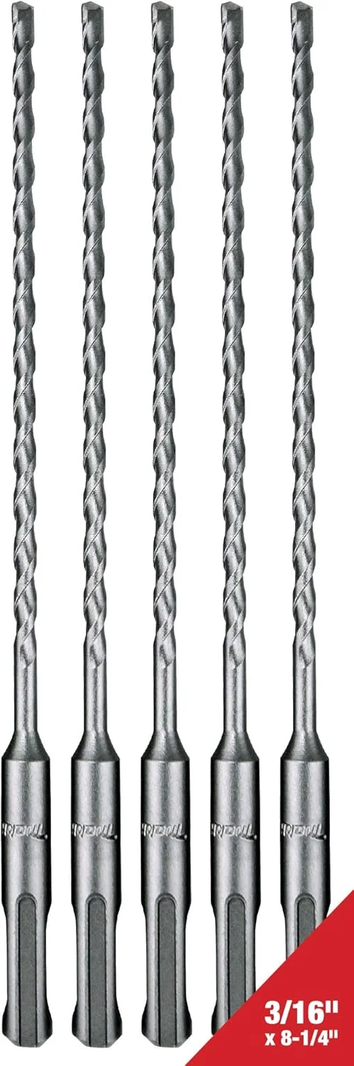 مجموعه 5 عددی مته SDS-Plus ماکیتا 3/16 اینچ برای چکش های چرخشی SDS+ - سوراخکاری عمیق 6 اینچی در بتن و مصالح ساختمانی