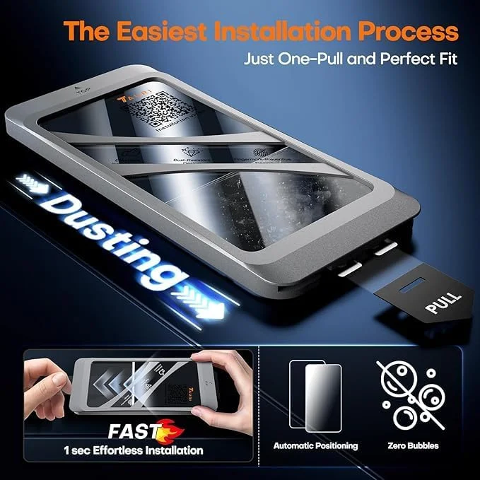 محافظ صفحه نمایش آیفون 16 با ابزار نصب خودکار، شیشه حرارت دیده، مقاوم در برابر خراش، فیلم [محافظت درجه نظامی]