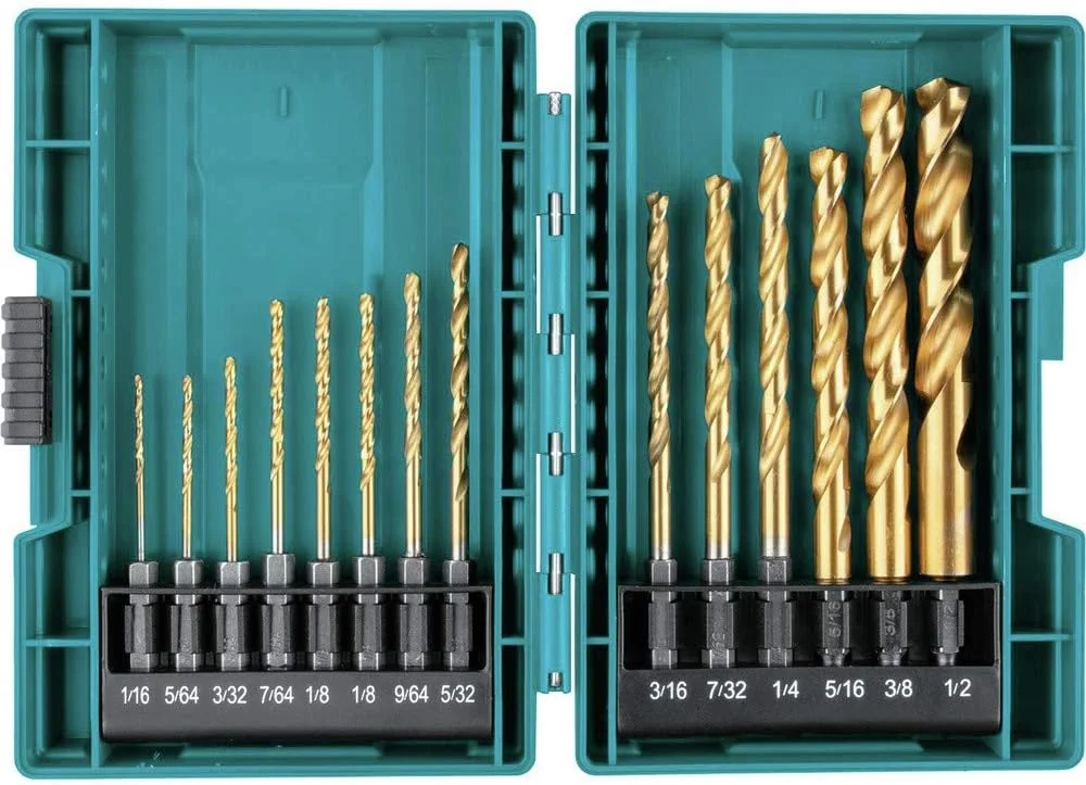 مجموعه مته تیتانیومی ۱۴ عددی Impact Gold ماکیتا مدل B-65399، دنباله ۱/۴ اینچی شش گوش