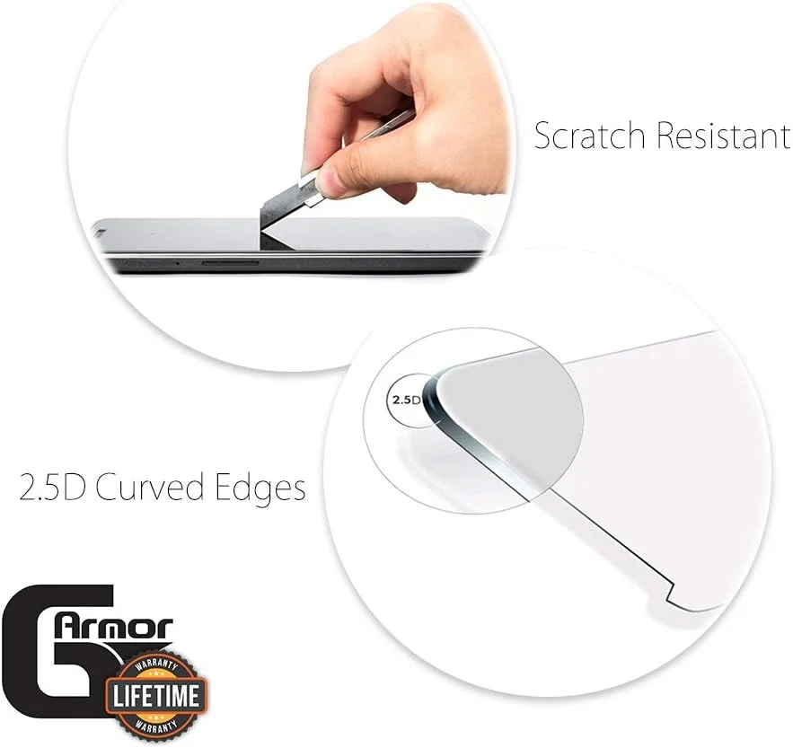 محافظ صفحه نمایش شیشه ای G-Armor برای آیفون 12 و آیفون 12 پرو (2 عدد) - محافظ صفحه نمایش شیشه ای حرارت دیده فوق العاده شفاف، سازگار با قاب گوشی، لوازم جانبی برای آیفون های 6.1 اینچی اپل