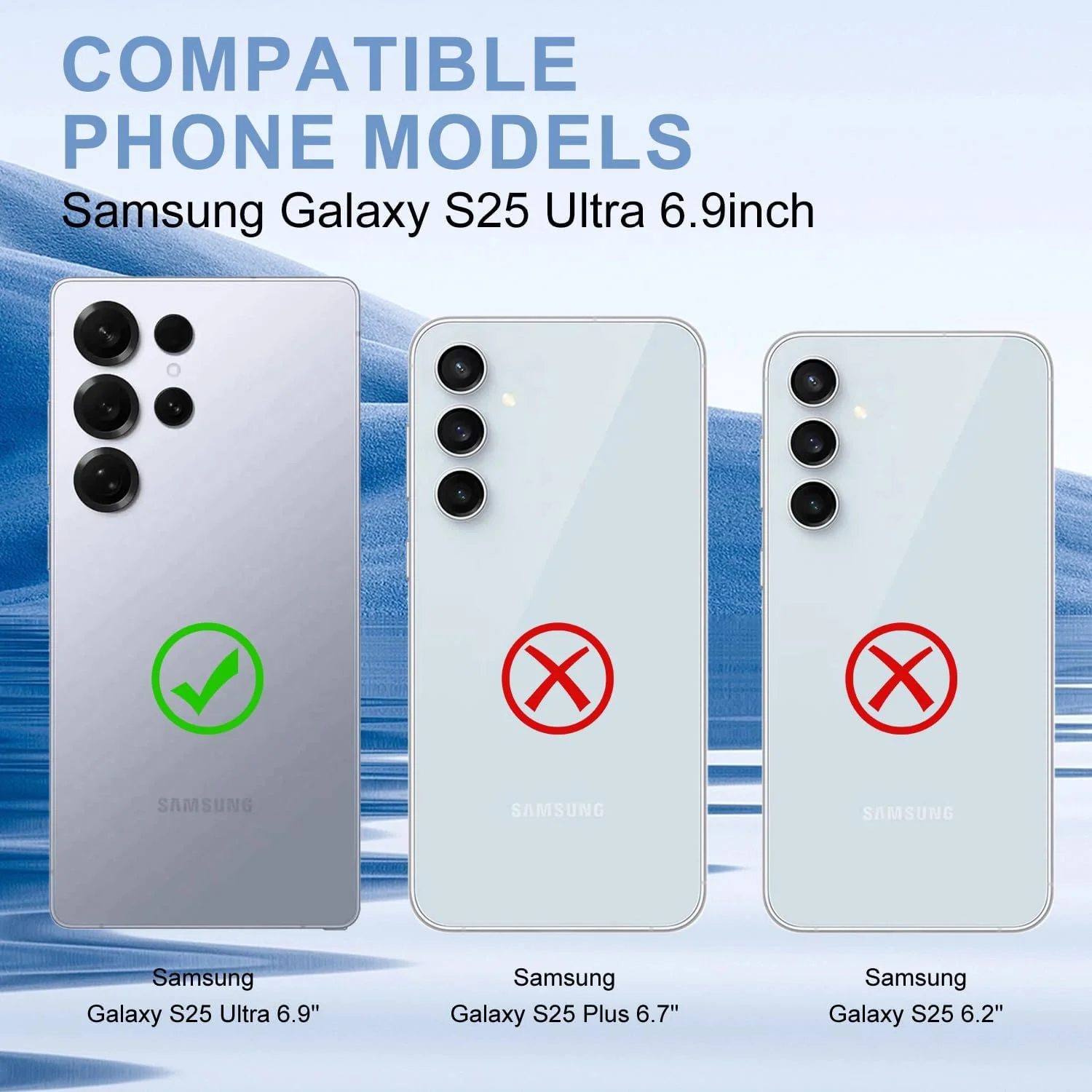 محافظ صفحه نمایش و محافظ لنز دوربین T Tersely [بسته 3+3 عددی] برای گوشی سامسونگ گلکسی S25 Ultra 5G، شیشه حرارت دیده نظامی درجه 9H، نصب خودکار، شناسایی اثر انگشت، سازگار با قاب، ضد خش