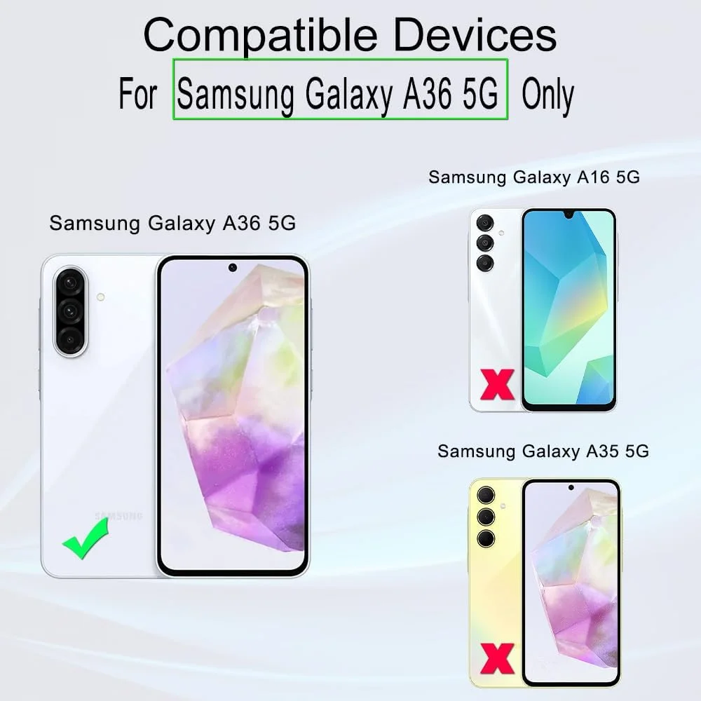 محافظ صفحه نمایش 2 عددی Ibywind برای گوشی سامسونگ گلکسی A36 5G 6.64 اینچی، شیشه حرارت دیده با سختی 9H، همراه با 1 عدد محافظ لنز دوربین، 1 عدد فیلم فیبر کربنی پشت، نصب آسان محافظ صفحه نمایش 2 عددی Ibywind برای گوشی سامسونگ گلکسی A36 5G 6.64 اینچی، شیشه حرارت دیده با سختی 9H، همراه با 1 عدد محافظ لنز دوربین، 1 عدد فیلم فیبر کربنی پشت، نصب آسان