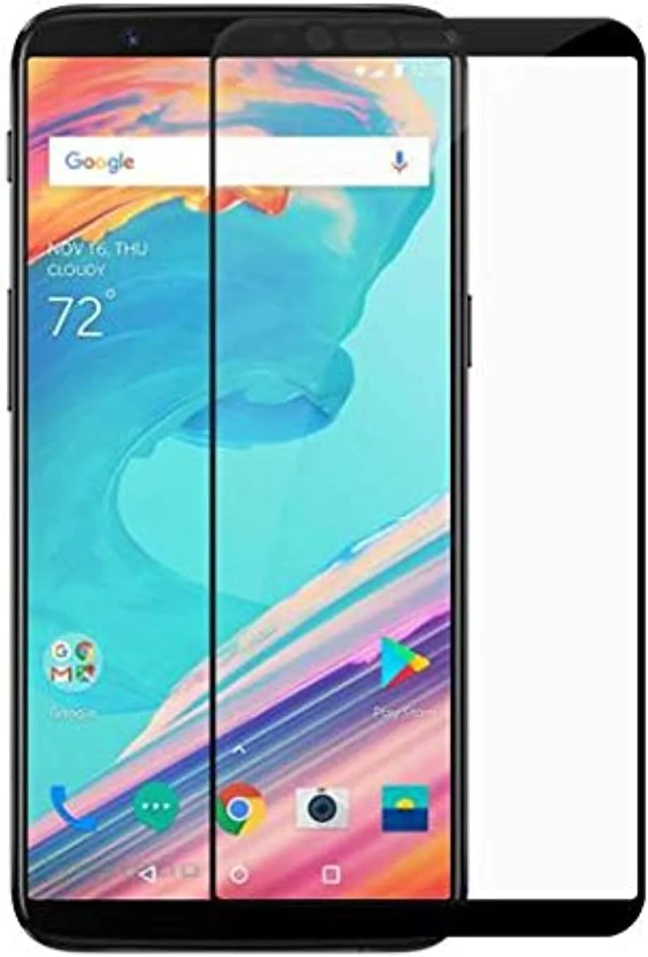 محافظ صفحه نمایش شیشه ای فول کاور OnePlus 5T - مشکی