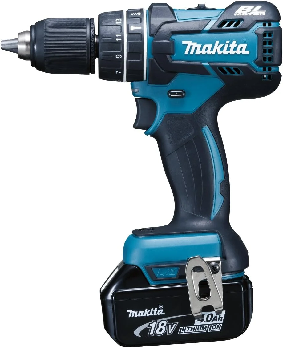 دریل چکشی شارژی براشلس Makita DHP480RMJ 18V به همراه 2 عدد باتری 4 آمپر