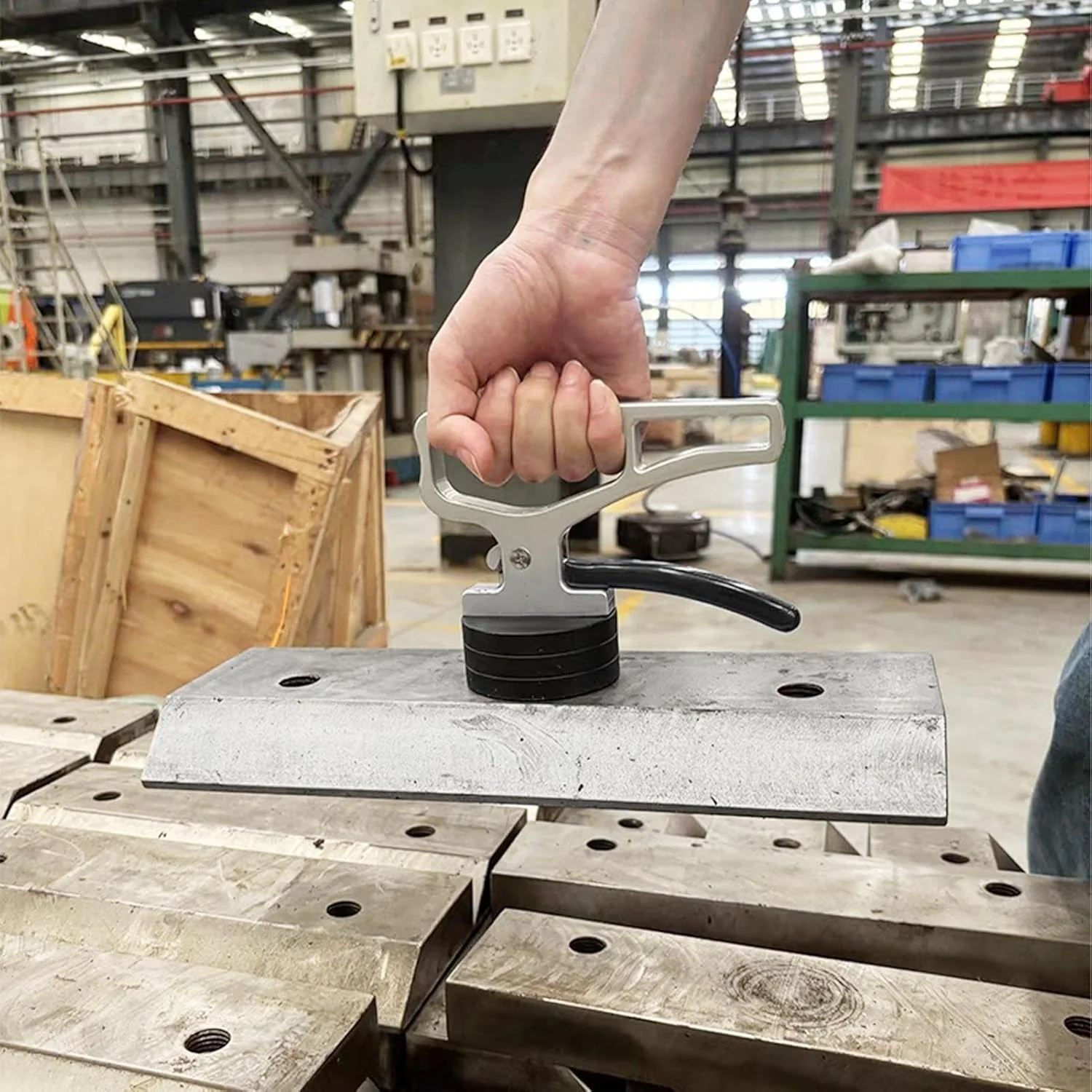 ابزار بازیابی مغناطیسی - آهنربای بالابر قوی - مکنده قوی ارگونومیک برای گرفتن ورق آهن، فولاد ابزار، درب ها، میخ ها، کارگاه، اشیاء فلزی سنگین