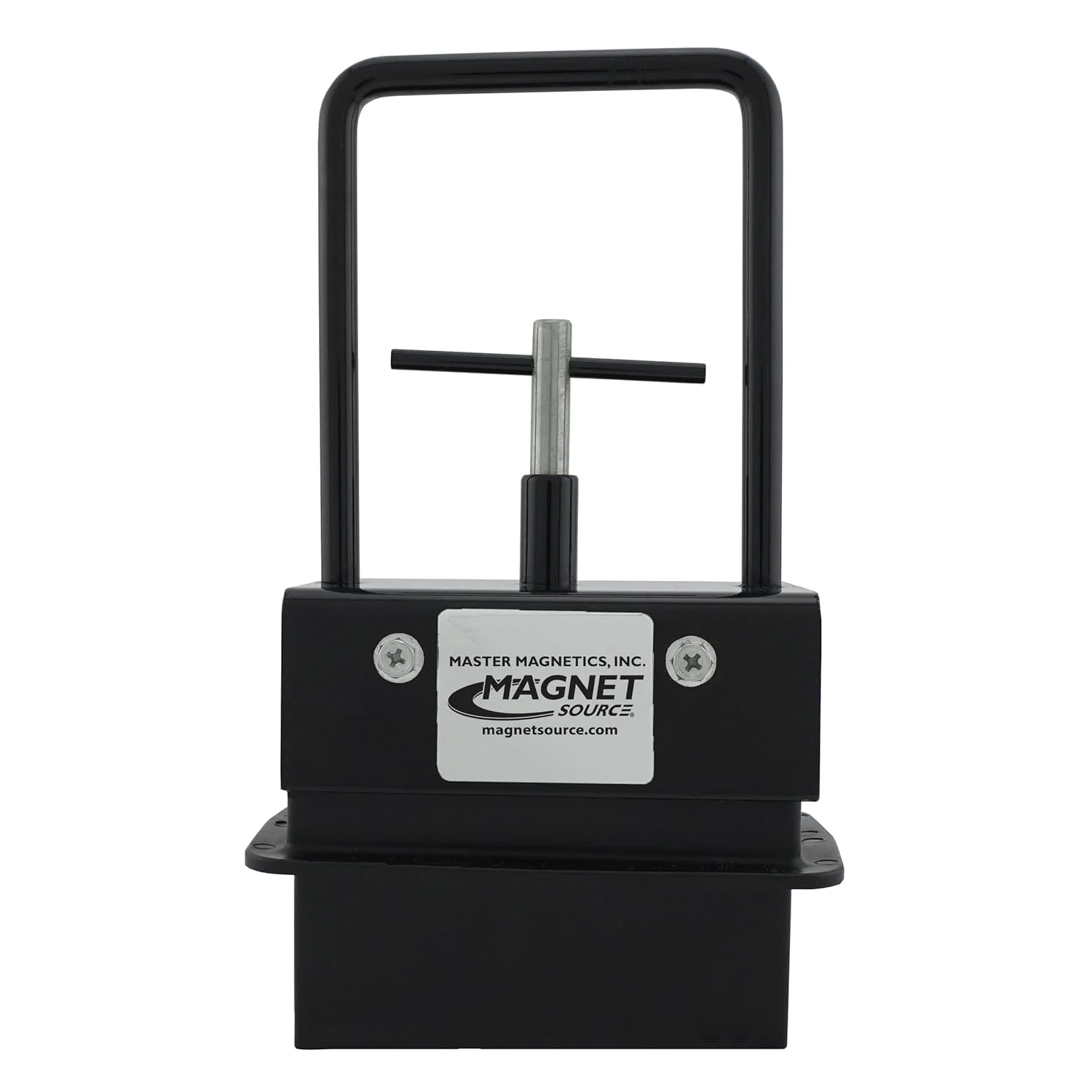 آهنربای دستی قوی مستر مگنتیکس برای بلند کردن قطعات فلزی، طول 11.11 سانتی متر، عرض 7.93 سانتی متر، ارتفاع 23.49 سانتی متر شامل دسته، ظرفیت 1.8 تا 2.2 کیلوگرم، 1 عدد
