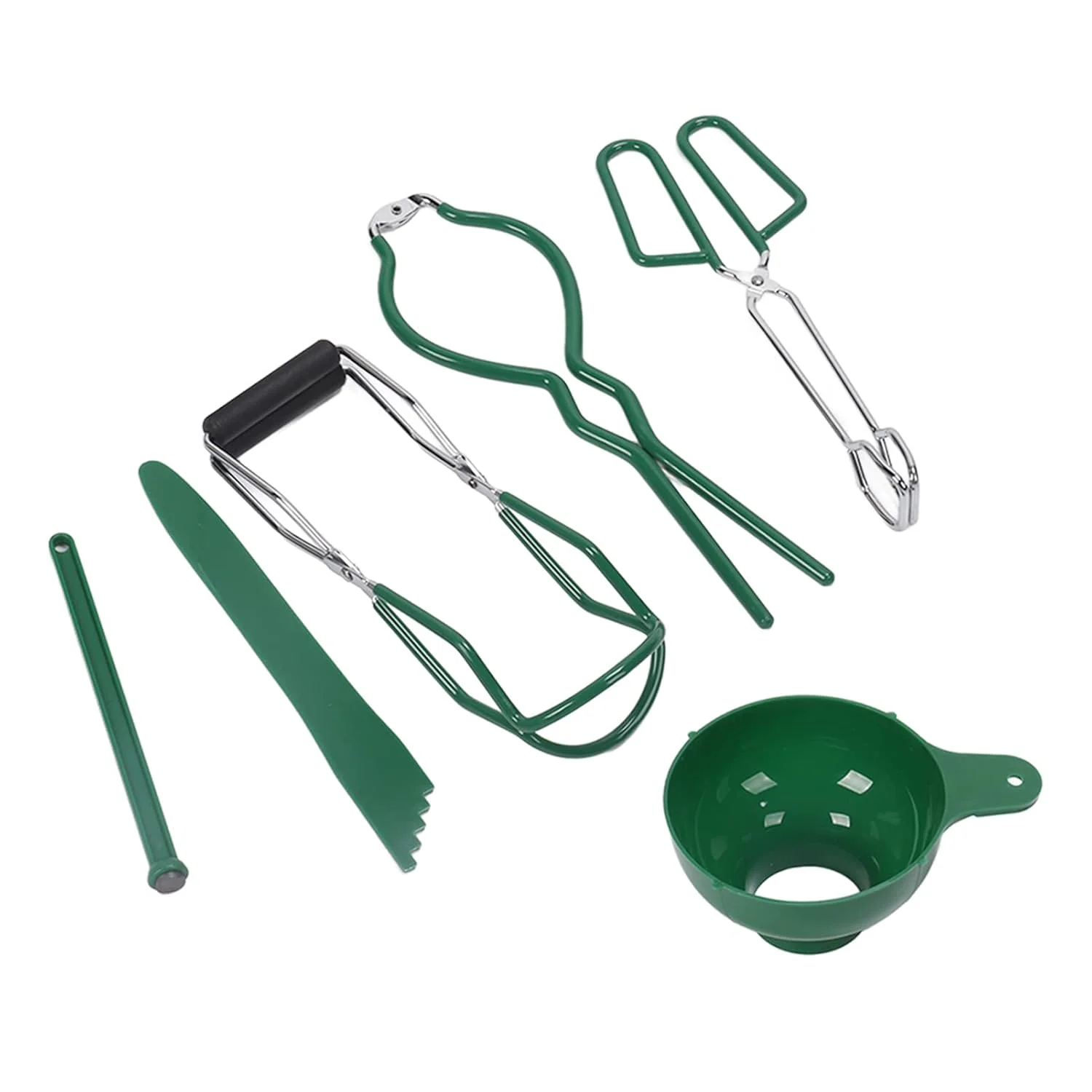 ست استارتر 6 تکه کنسرو شامل قیف کنسرو، انبر، حباب گیر، آچار شیشه، بالابر شیشه، بالابر درب مغناطیسی با قیف دهانه گشاد برای مبتدیان