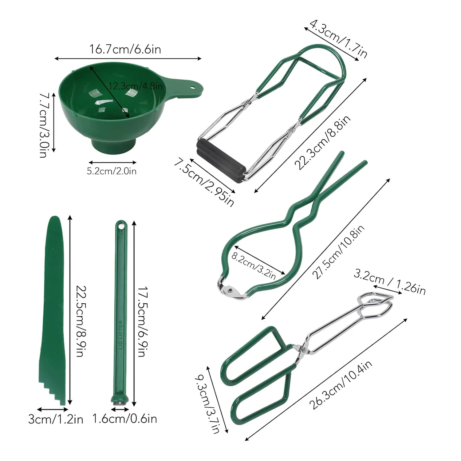 ست استارتر 6 تکه کنسرو شامل قیف کنسرو، انبر، حباب گیر، آچار شیشه، بالابر شیشه، بالابر درب مغناطیسی با قیف دهانه گشاد برای مبتدیان ست استارتر 6 تکه کنسرو شامل قیف کنسرو، انبر، حباب گیر، آچار شیشه، بالابر شیشه، بالابر درب مغناطیسی با قیف دهانه گشاد برای مبتدیان
