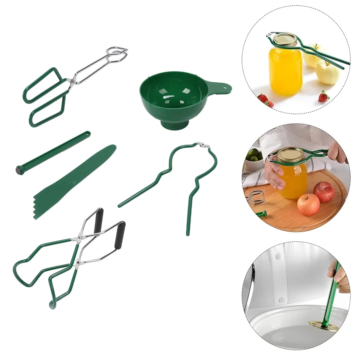 ست استارتر 6 تکه کنسرو شامل قیف کنسرو، انبر، حباب گیر، آچار شیشه، بالابر شیشه، بالابر درب مغناطیسی با قیف دهانه گشاد برای مبتدیان ست استارتر 6 تکه کنسرو شامل قیف کنسرو، انبر، حباب گیر، آچار شیشه، بالابر شیشه، بالابر درب مغناطیسی با قیف دهانه گشاد برای مبتدیان