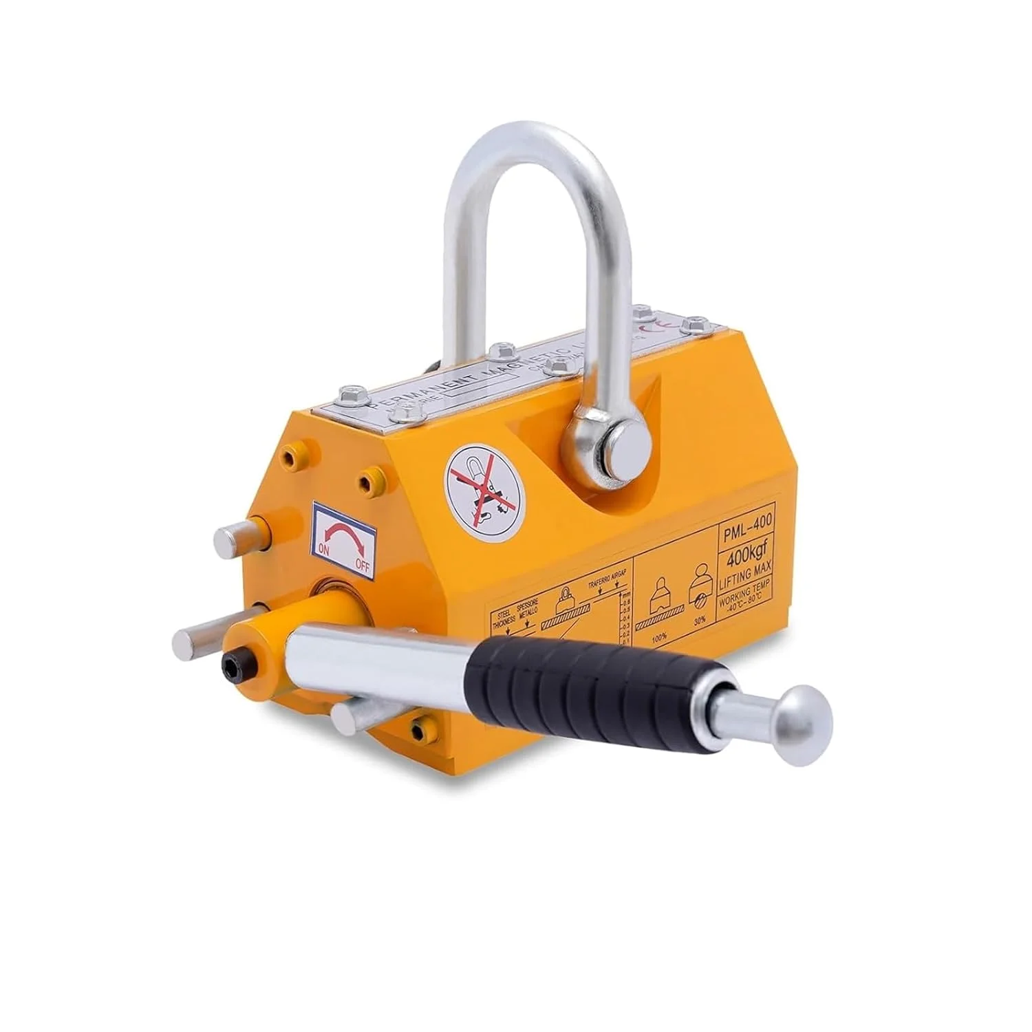 بالابر مغناطیسی، با آهنرباهای دائمی رهاسازی برای بالابر، مورد استفاده در جرثقیل کارگاهی، برای بلند کردن صفحه فولادی، صفحه گرد فولادی