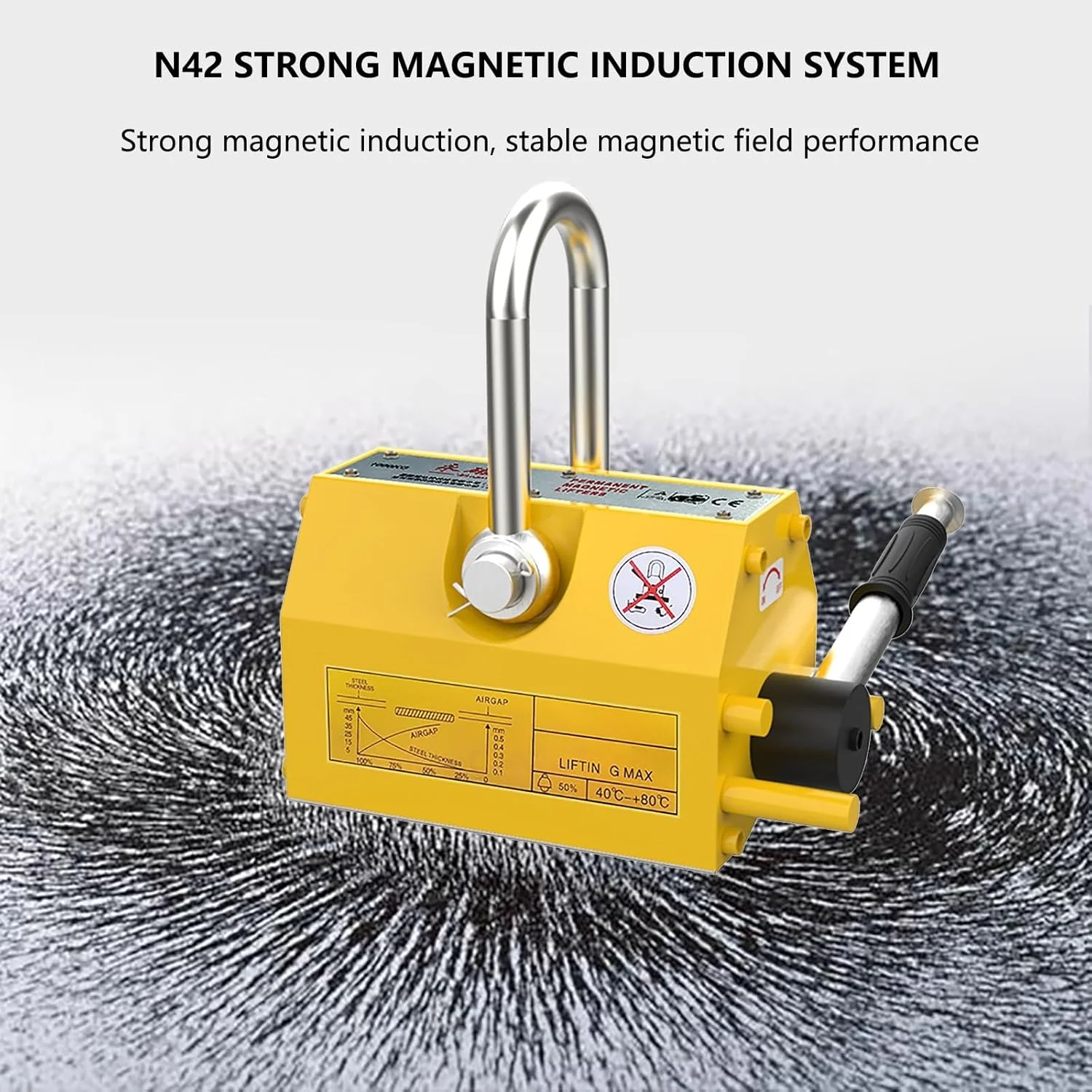 Magnetic Lifter, with Release Heavy Duty Permanent Lift Magnets,for Hoist, Shop Crane, Lifting Plate Steel,Round Steel Magnetic Lifter, with Release Heavy Duty Permanent Lift Magnets,for Hoist, Shop Crane, Lifting Plate Steel,Round Steel