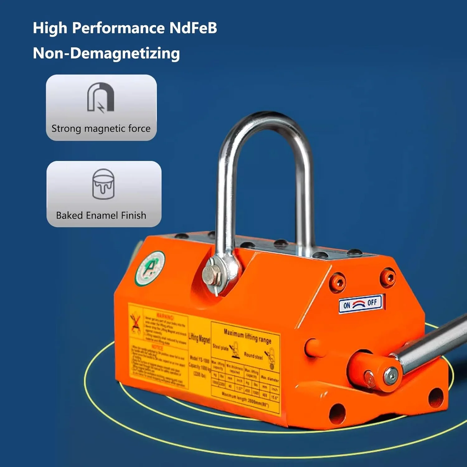 بالابر مغناطیسی، آهنرباهای بالابر با دستگاه ضد برخورد و رهاسازی، برای بلند کردن ورق فولادی، جرثقیل کارگاهی، بالابر