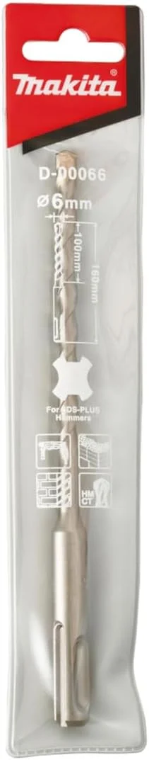 مته چکش SDS-Plus ماکیتا مدل D-00050/D-00446، قطر 6 میلی متر، طول کلی 110 میلی متر