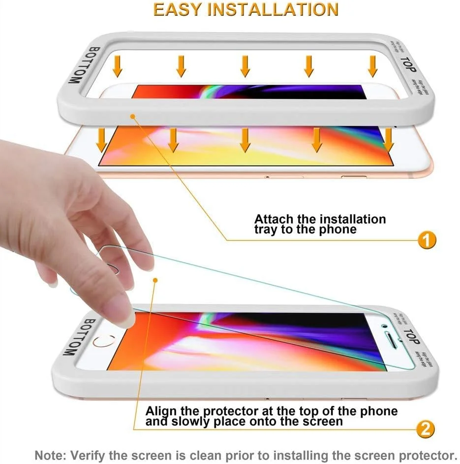 محافظ صفحه نمایش شیشه ای حرارت دیده سوپرشیلدز (2 عدد) برای گوشی های آیفون 6S و آیفون 6 (4.7 اینچ) به همراه سینی نصب آسان، ضد خش و بدون حباب