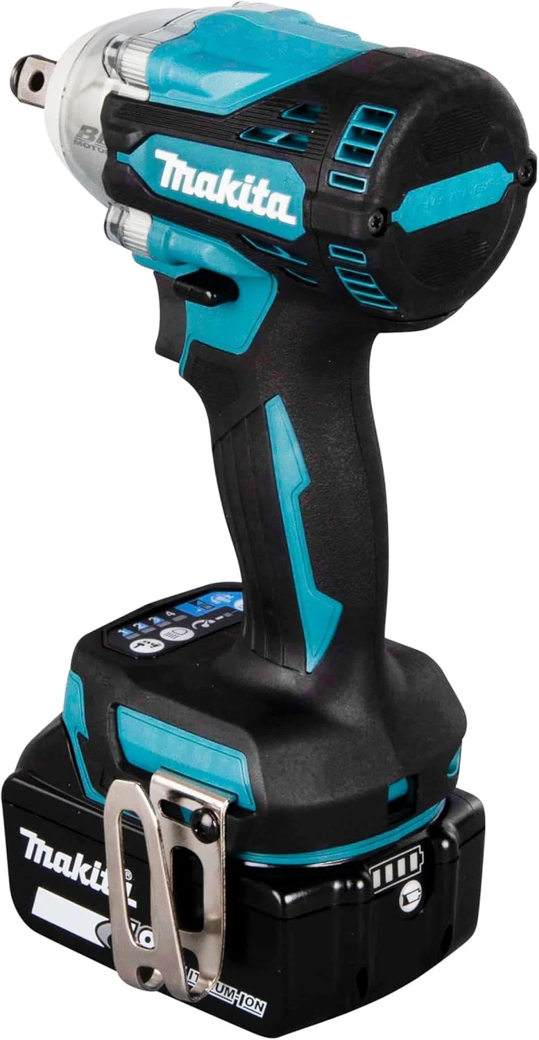 آچار ضربه ای شارژی ماکیتا مدل DTW300RTJ، 18 ولت، لیتیوم-یون LXT، براشلس، به همراه 2 عدد باتری 5.0 آمپر ساعت و شارژر، عرضه شده در جعبه ماکپک