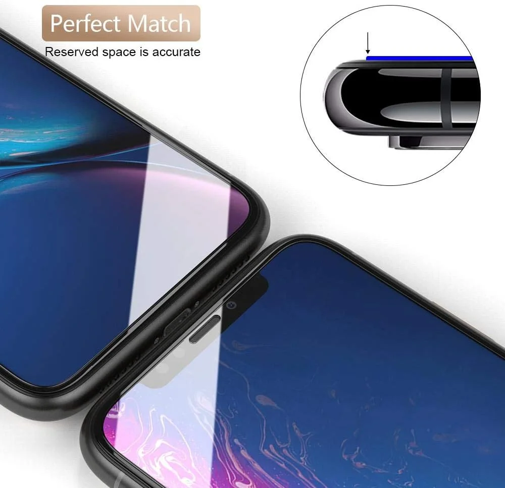 محافظ صفحه نمایش شیشه ای حرارت دیده آیفون XR با پوشش کامل و ضد خش محافظ صفحه نمایش شیشه ای حرارت دیده آیفون XR با پوشش کامل و ضد خش