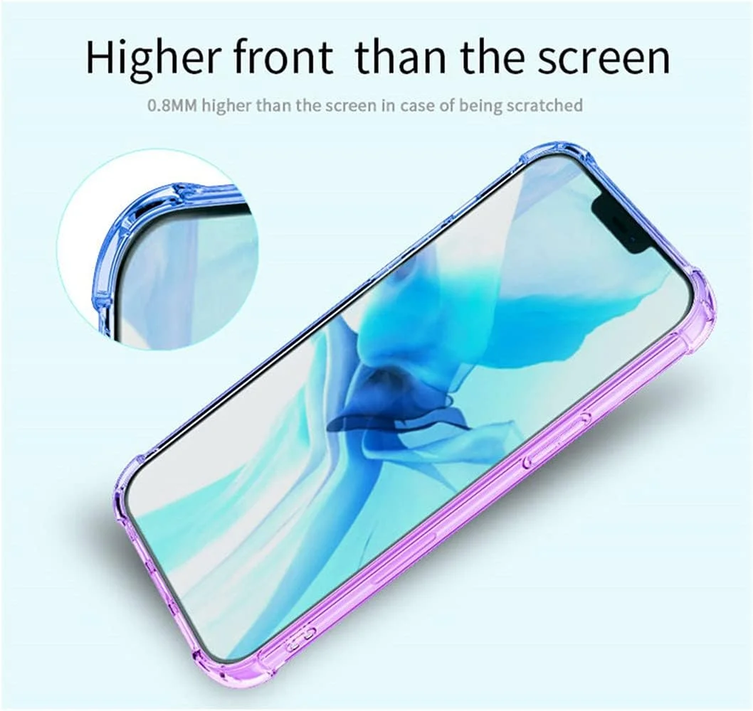 کاور محافظ گوشی RonRun برای اپل آیفون 13 پرو (6.1 اینچ) به همراه 2 محافظ صفحه نمایش شیشه ای حرارت دیده، TPU ضد خش با رنگ градиент شفاف - آبی بنفش کاور محافظ گوشی RonRun برای اپل آیفون 13 پرو (6.1 اینچ) به همراه 2 محافظ صفحه نمایش شیشه ای حرارت دیده، TPU ضد خش با رنگ градиент شفاف - آبی بنفش