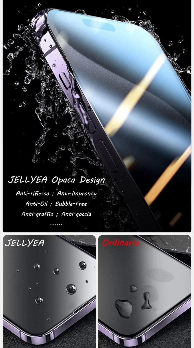 محافظ صفحه نمایش مات JELLYEA بسته 2+2 برای آیفون 11، شیشه حرارت دیده مات با محافظ صفحه نمایش برای دوربین، ضد انعکاس و ضد اثر انگشت، محافظ صفحه نمایش مات 9H برای اپل 11.6.1 اینچ