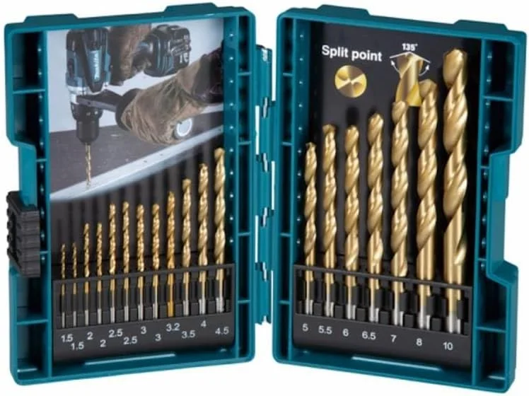 مجموعه مته فلز MAKITA D-72229 HSS-TiN، 1-10 میلی متر، 19 عددی