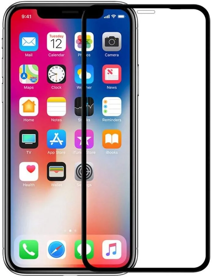 محافظ صفحه نمایش شیشه ای حرارت دیده سه بعدی مشکی آیفون Xs Max اپل از برند AFFAN