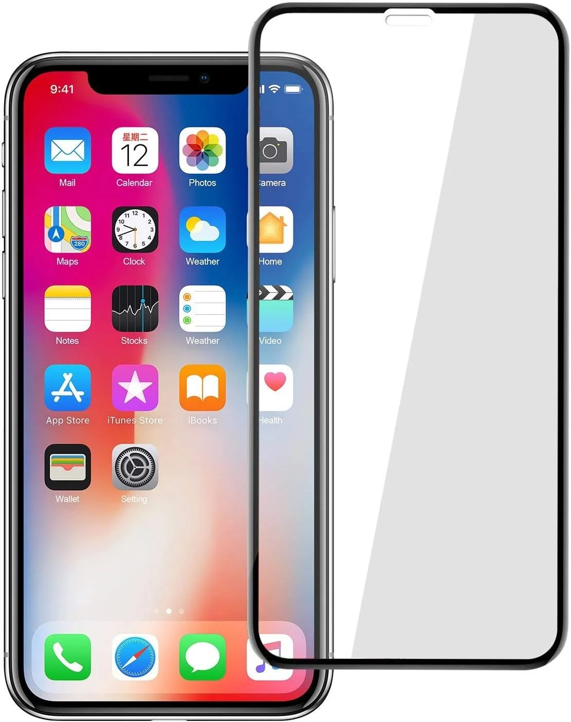 محافظ صفحه نمایش شیشه ای فول کاور آیفون XR ای-تک، محافظ صفحه نمایش شیشه ای حرارت دیده با پوشش کامل برای اپل آیفون XR 6.1 اینچی - بدون حباب / سازگار با Face ID / پوشش کامل لبه به لبه - مشکی