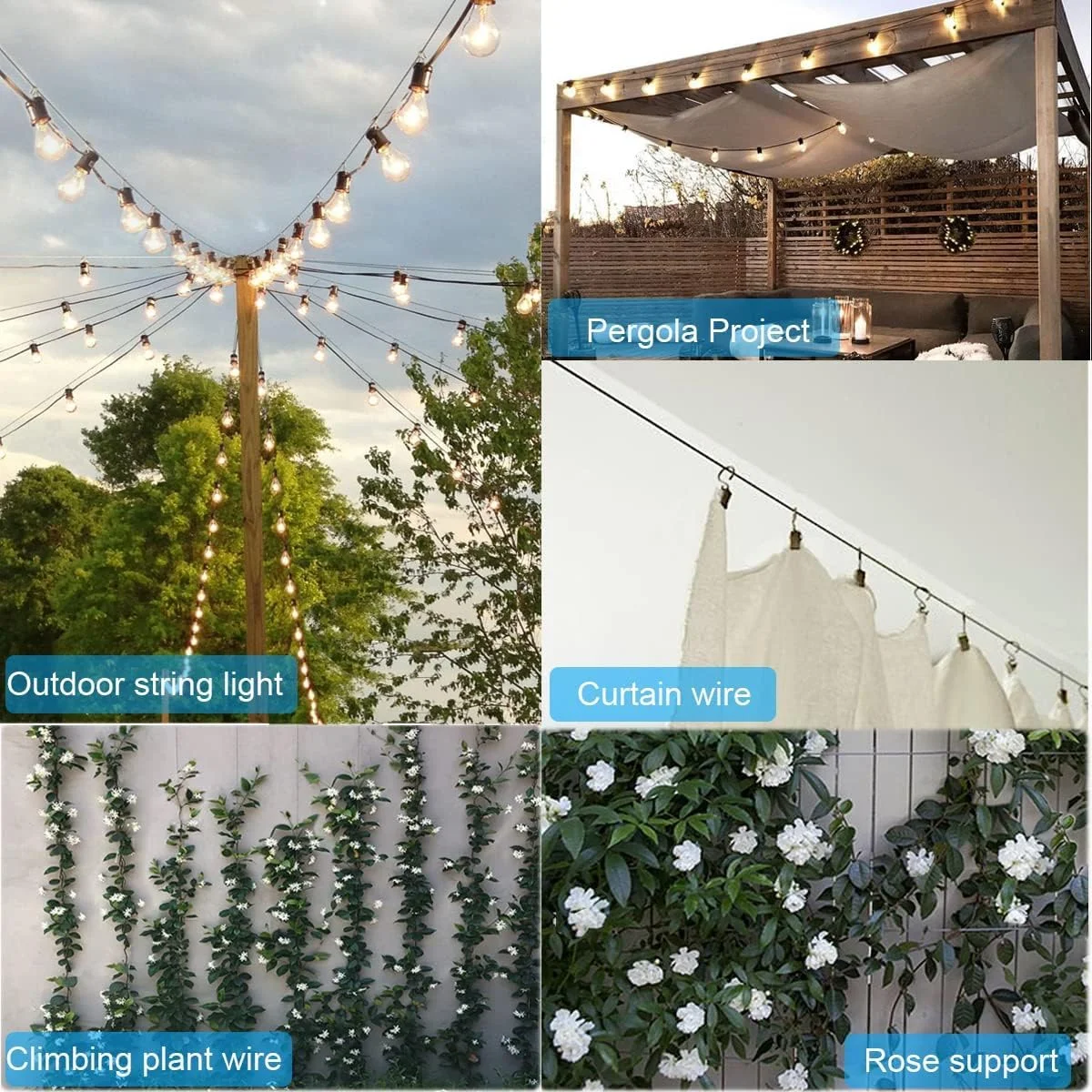 مجموعه مهارکش آزونی برای کابل های سیم بکسل داربست، کیت سیم بکسل استیل ضد زنگ 1/16 اینچ، کابل فلزی 100 فوتی با کشنده سیم برای سیستم آویز پرده سیمی، سیم لباس و کیت آویز چراغ های رشته ای مجموعه مهارکش آزونی برای کابل های سیم بکسل داربست، کیت سیم بکسل استیل ضد زنگ 1/16 اینچ، کابل فلزی 100 فوتی با کشنده سیم برای سیستم آویز پرده سیمی، سیم لباس و کیت آویز چراغ های رشته ای