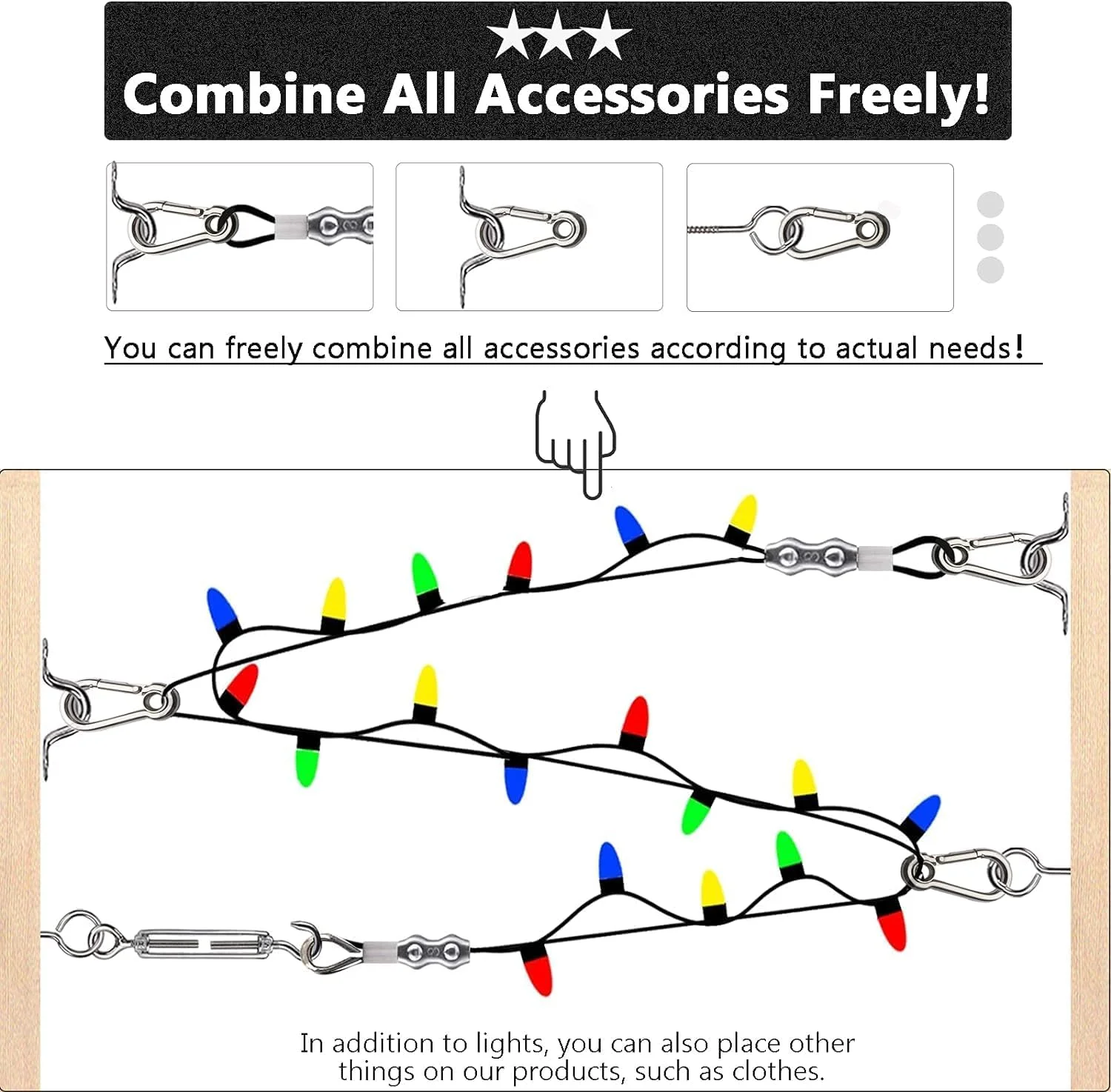 کیت آویز چراغ رشته ای Azonee با طناب سیمی استیل ضد زنگ 304 با روکش نایلونی 250 فوتی به همراه مهارکش ها و قلاب ها برای لوازم جانبی نورپردازی فضای باز و حیاط خلوت کیت آویز چراغ رشته ای Azonee با طناب سیمی استیل ضد زنگ 304 با روکش نایلونی 250 فوتی به همراه مهارکش ها و قلاب ها برای لوازم جانبی نورپردازی فضای باز و حیاط خلوت