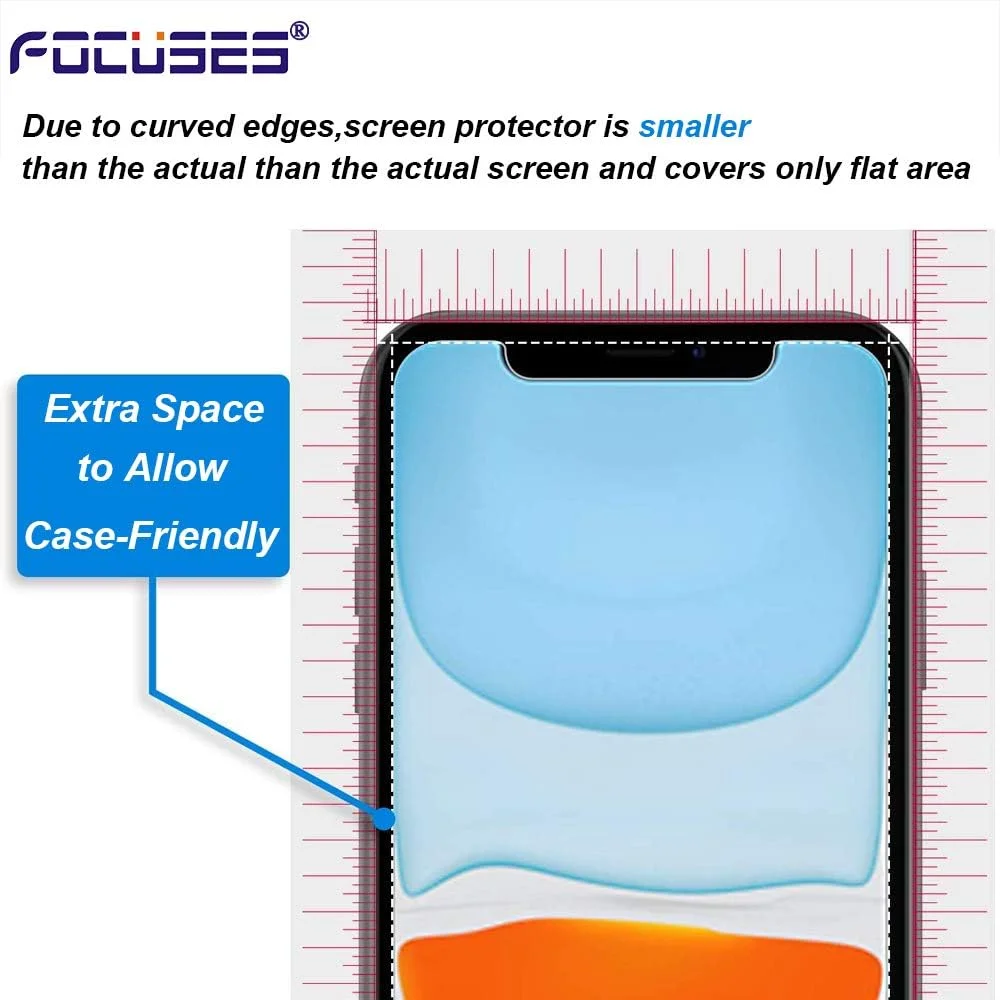 محافظ صفحه نمایش آیفون 11 فوکوس، محافظ صفحه نمایش آیفون XR، فیلم شیشه ای حرارت دیده ضد نور آبی برای اپل آیفون XR و آیفون 11، بسته 3 عددی محافظ صفحه نمایش آیفون 11 فوکوس، محافظ صفحه نمایش آیفون XR، فیلم شیشه ای حرارت دیده ضد نور آبی برای اپل آیفون XR و آیفون 11، بسته 3 عددی