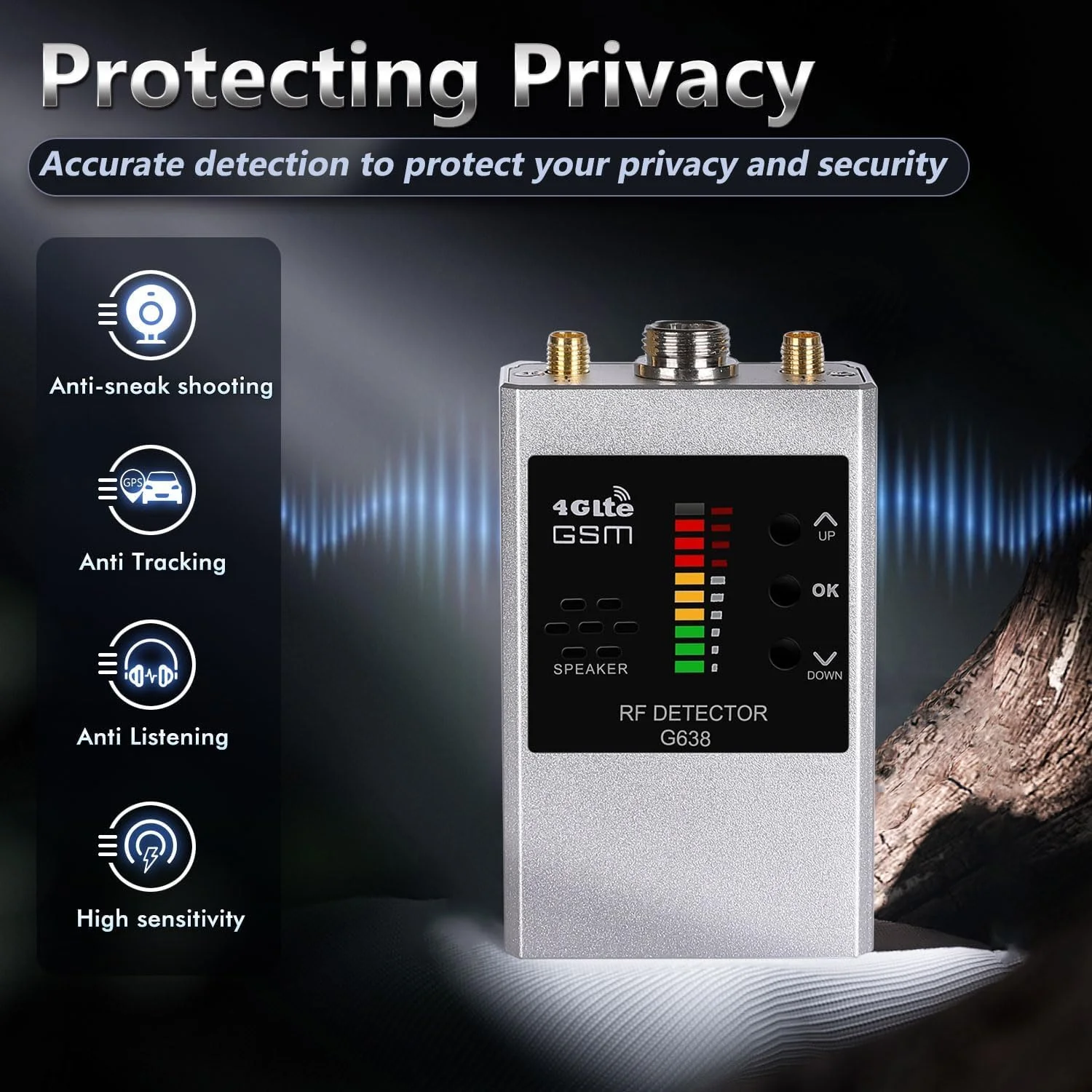 دستگاه ردیاب دوربین مخفی Azonee، ردیاب دوربین ضد جاسوسی، ردیاب GPS، ردیاب RF، ردیاب دوربین برای هتل، ضد ردیابی و ضد شنود، حساسیت 10 سطح دستگاه ردیاب دوربین مخفی Azonee، ردیاب دوربین ضد جاسوسی، ردیاب GPS، ردیاب RF، ردیاب دوربین برای هتل، ضد ردیابی و ضد شنود، حساسیت 10 سطح